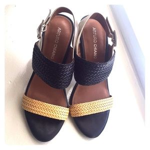 Arturo Chiang Woven Leather Sandals